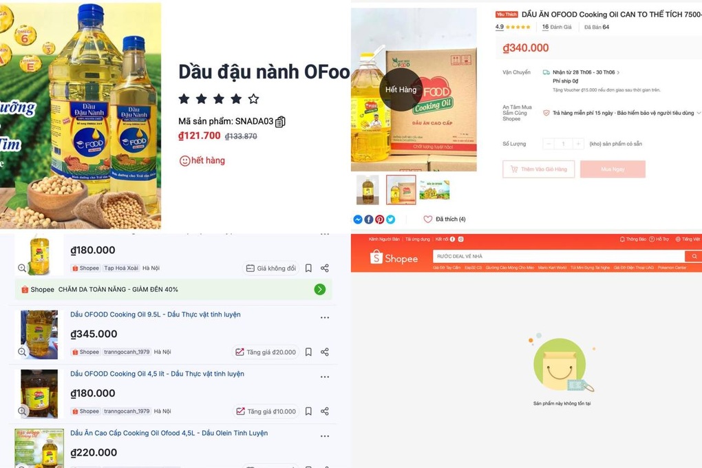 Dầu ăn OFOOD “bốc hơi” khỏi kệ hàng và các sàn thương mại điện tử - 1 Dầu ăn OFOOD “bốc hơi” khỏi kệ hàng và các sàn thương mại điện tử - 1