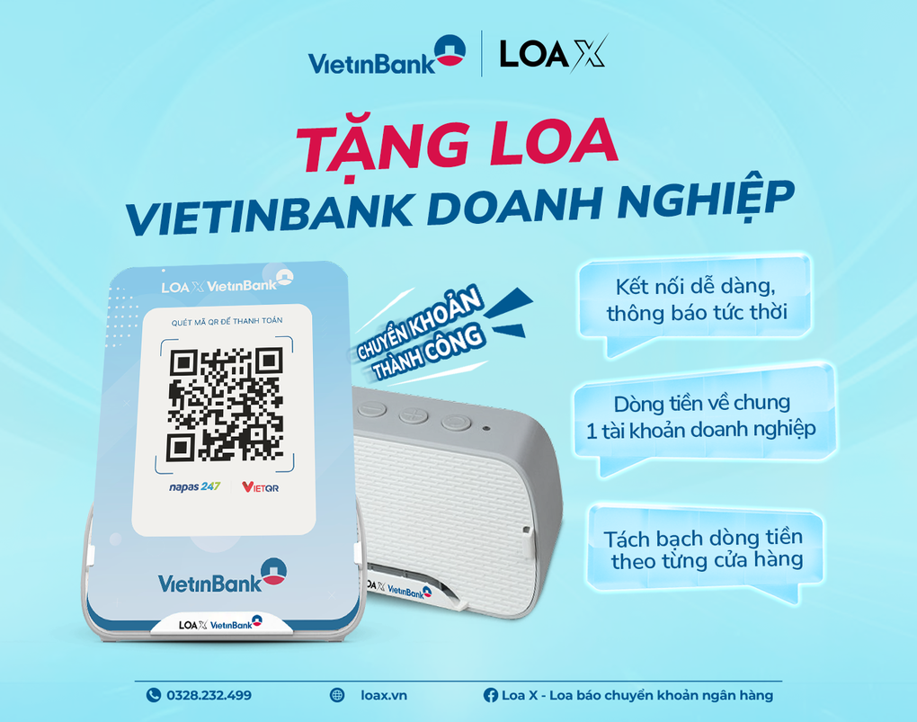 Loa thanh toán VietinBank Doanh nghiệp: Giải pháp cho chuỗi cửa hàng thời 4.0 - 1 Loa thanh toán VietinBank Doanh nghiệp: Giải pháp cho chuỗi cửa hàng thời 4.0 - 1