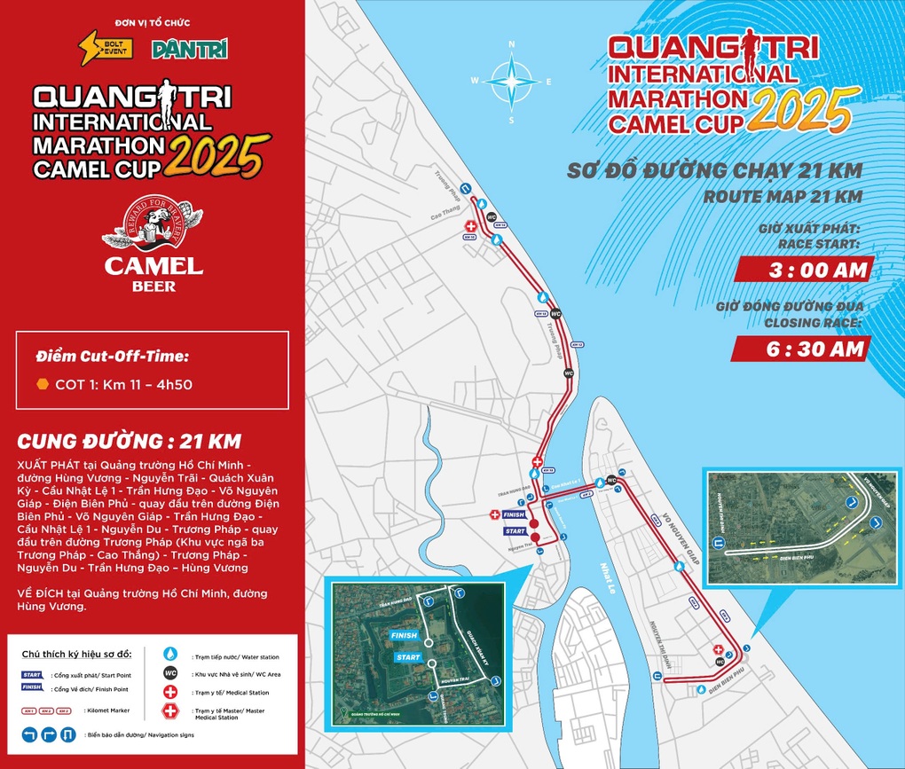 Lộ trình thi đấu tại Quang Tri International Marathon 2025 - Camel Cup - 3 Lộ trình thi đấu tại Quang Tri International Marathon 2025 - Camel Cup - 3