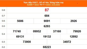 XSST 13/8 - Kết quả xổ số Sóc Trăng hôm nay 13/8/2025 - Trực tiếp XSST ngày 13 tháng 8