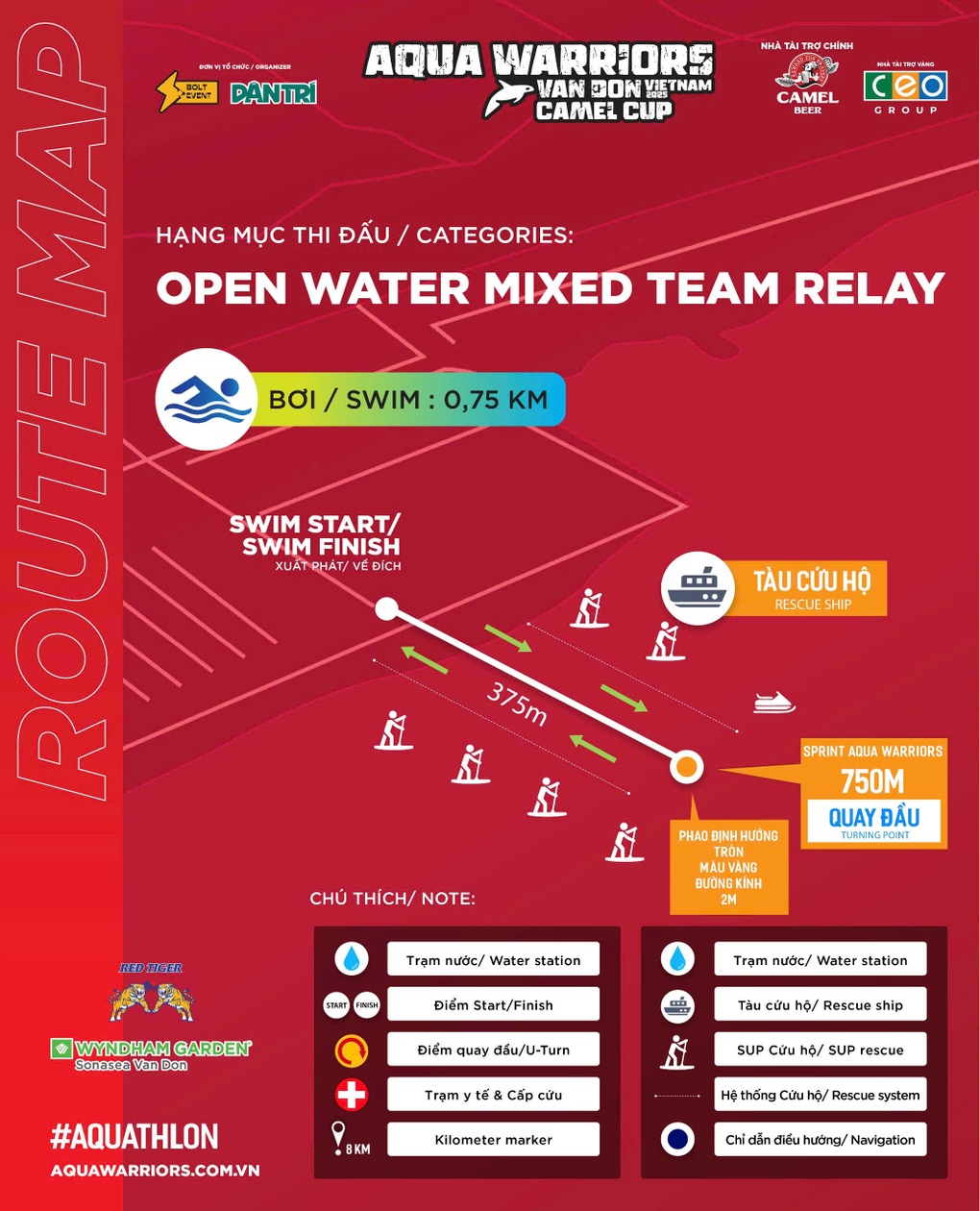 Đường bơi và đường chạy tại Aqua Warriors Vân Đồn 2025 - Camel Cup - 1
